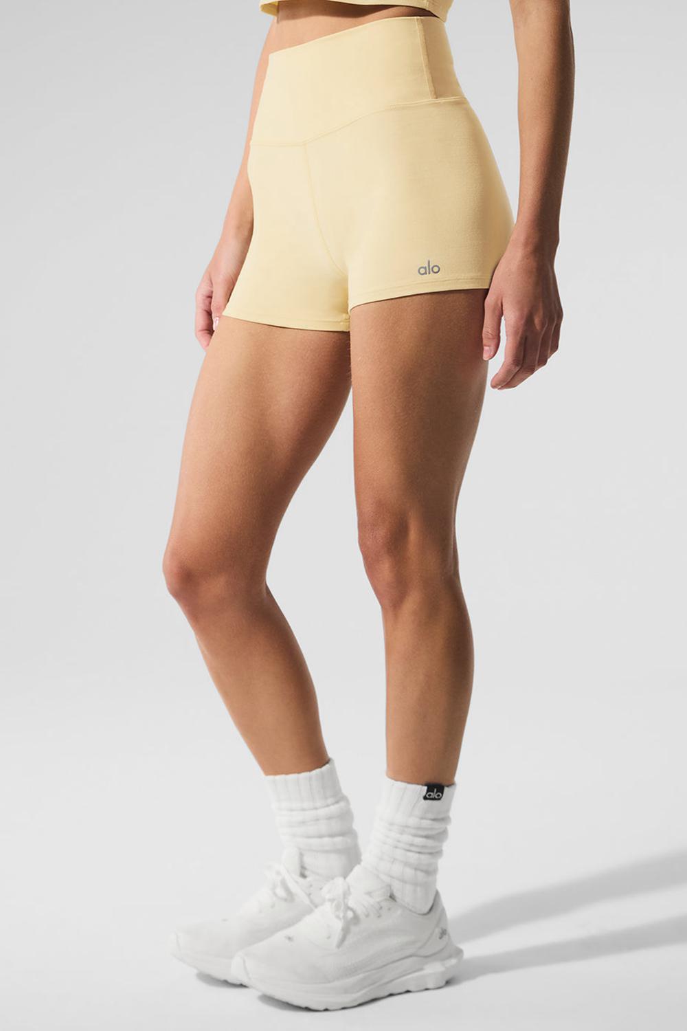 Alo Yoga Alosoft High-Waist Carefree Donna Short Warm Butter Heather | Italia  XAM-748253