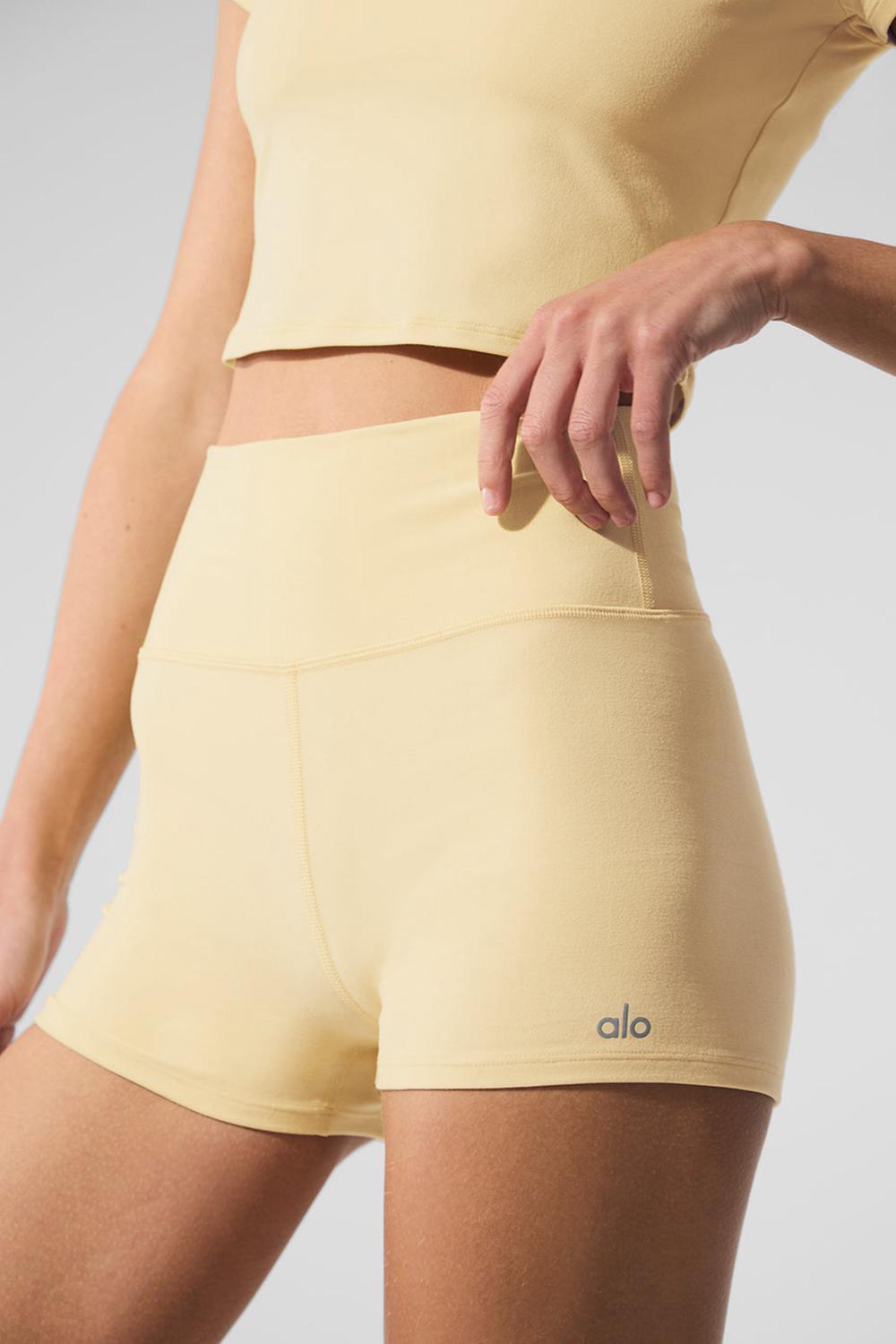 Alo Yoga Alosoft High-Waist Carefree Donna Short Warm Butter Heather | Italia  XAM-748253