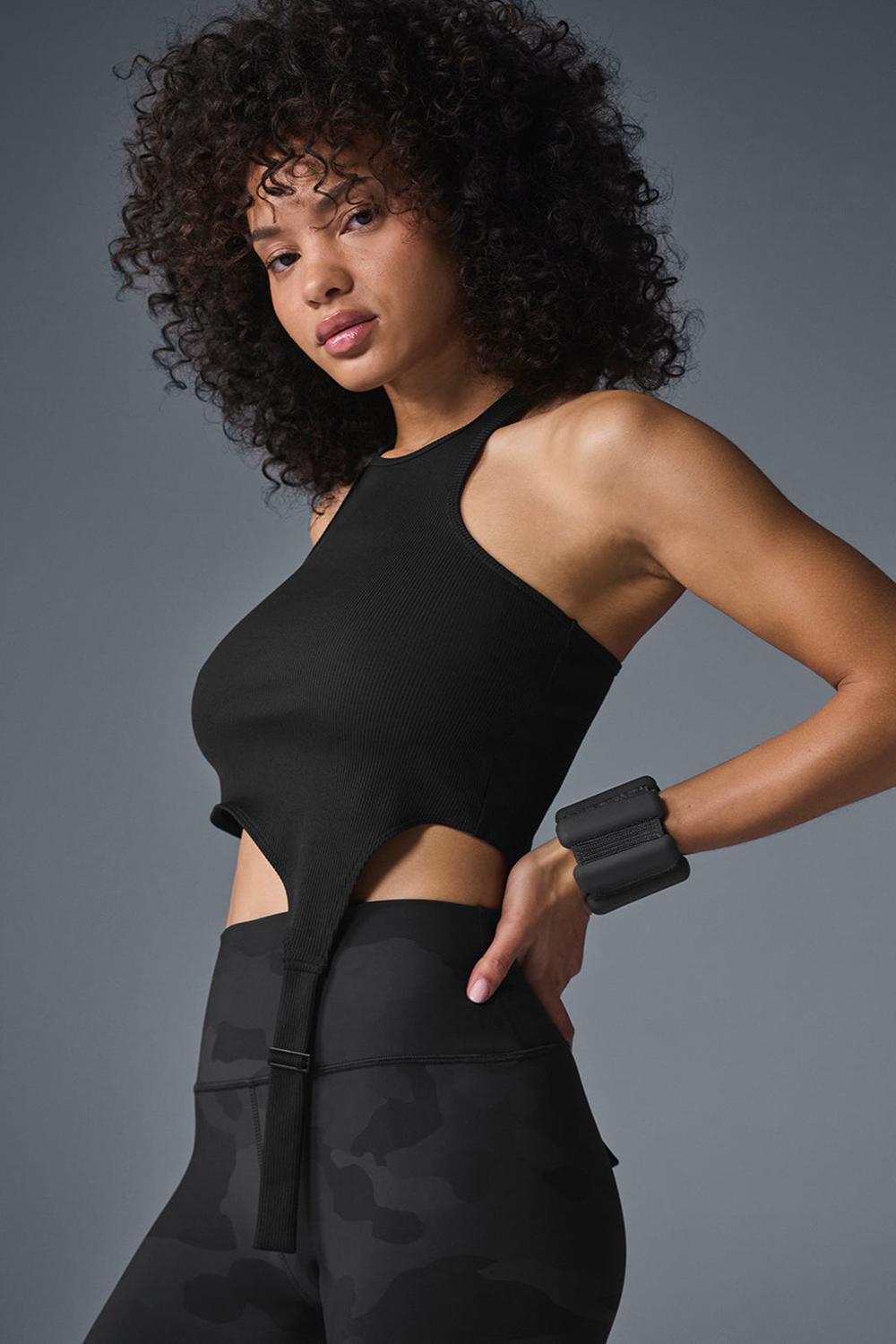 Alo Yoga Alosoft Ribbed Revelation Donna Tank Nere | Italia  XOB-354071