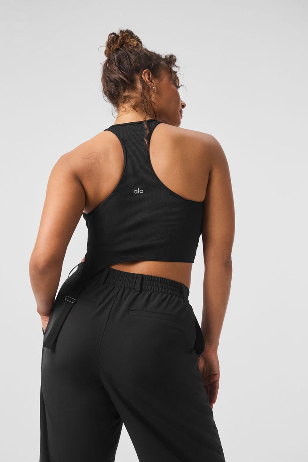 Alo Yoga Alosoft Ribbed Revelation Donna Tank Nere | Italia  XOB-354071