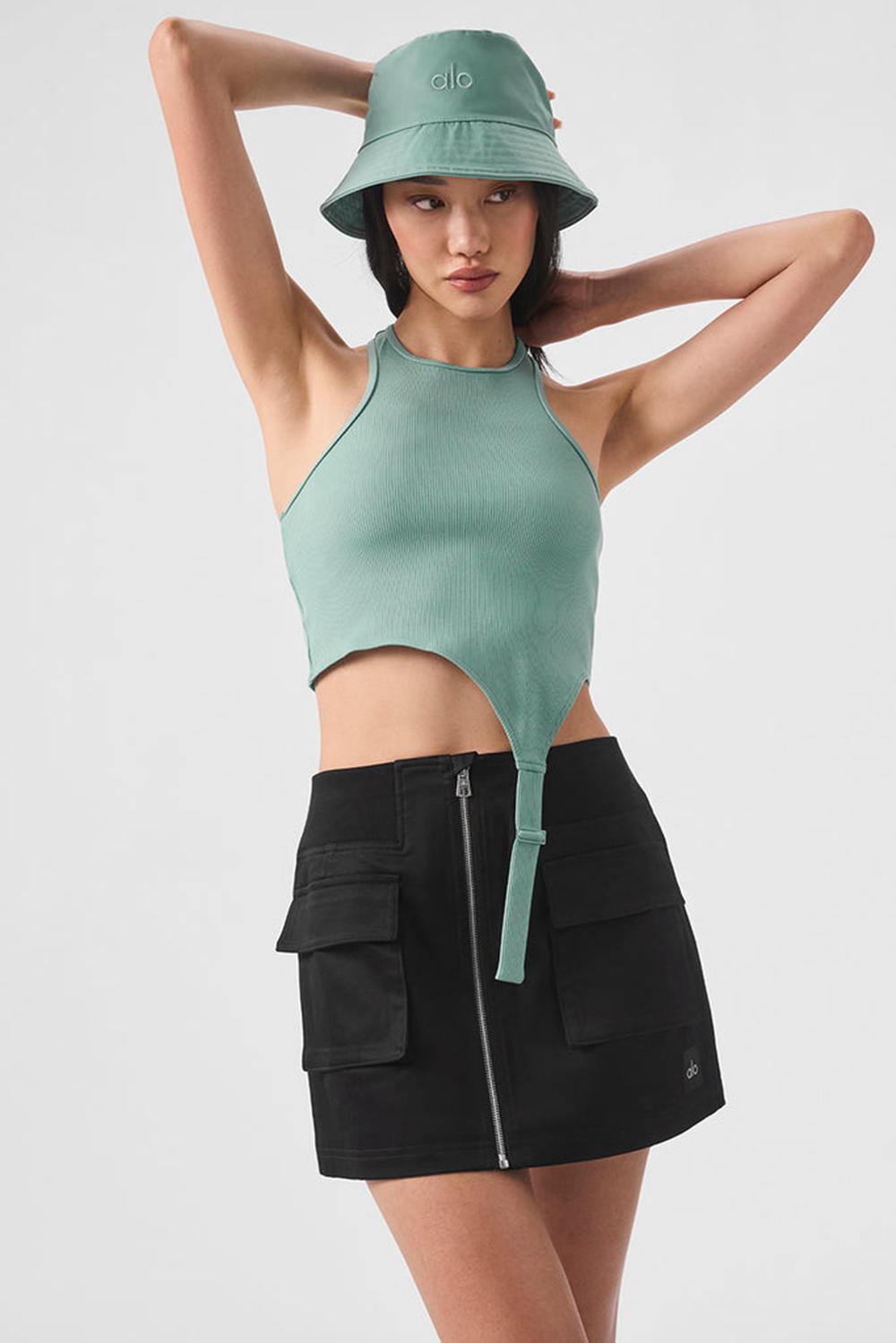 Alo Yoga Alosoft Ribbed Revelation Donna Tank Verdi | Italia  EDQ-357892