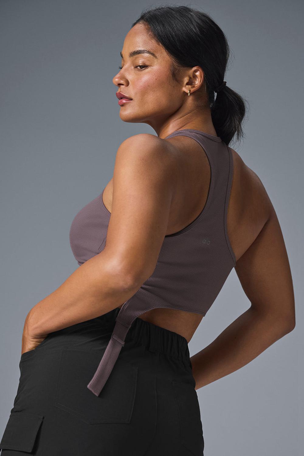 Alo Yoga Alosoft Ribbed Revelation Donna Tank Raisinette | Italia  VDQ-938756
