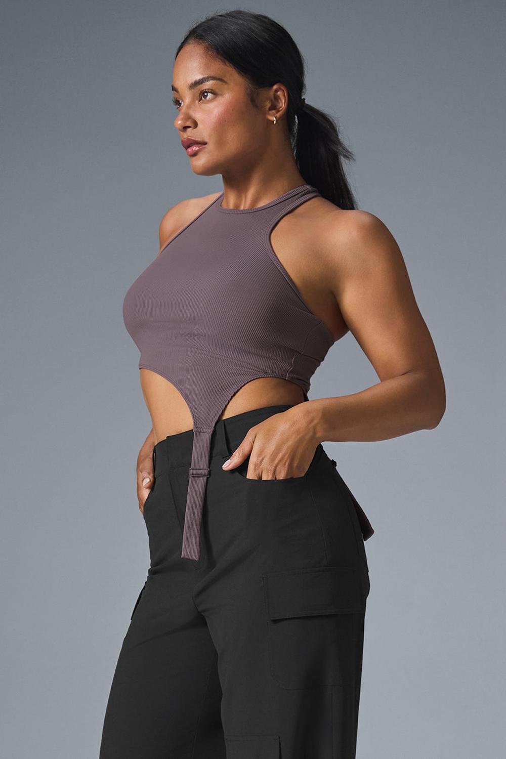 Alo Yoga Alosoft Ribbed Revelation Donna Tank Raisinette | Italia  VDQ-938756
