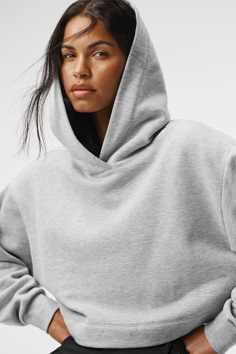 Alo Yoga Bae Donna Felpa con Cappuccio Grigie | Italia  BNE-859067
