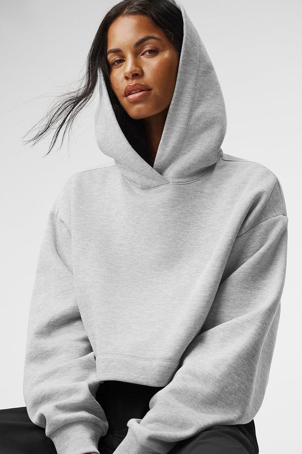 Alo Yoga Bae Donna Felpa con Cappuccio Grigie | Italia  BNE-859067