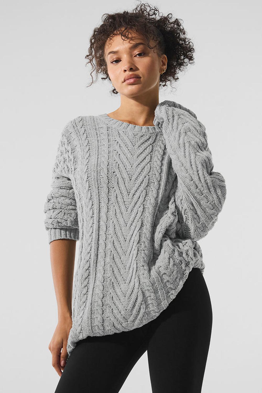 Alo Yoga Cable Knit Crew Neck Donna Maglia Grigie | Italia  SHA-359871