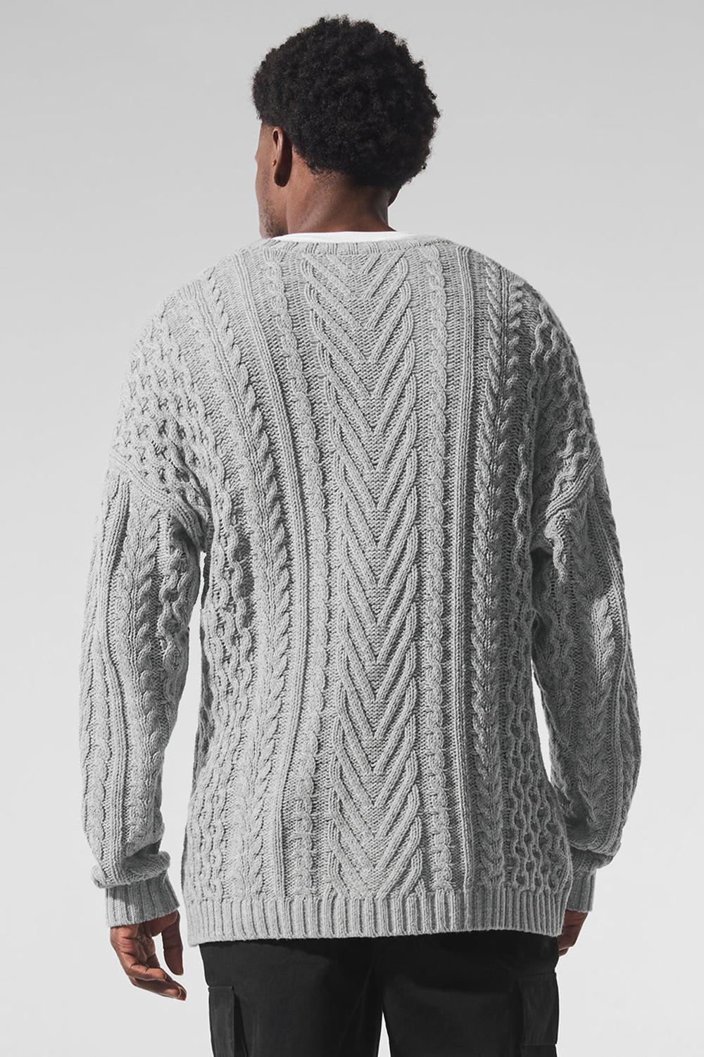 Alo Yoga Cable Knit Crew Neck Uomo Maglia Grigie | Italia  HXB-835096