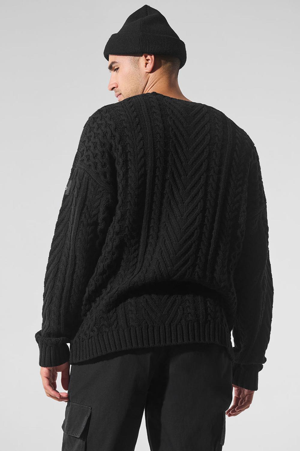 Alo Yoga Cable Knit Crew Neck Uomo Maglia Nere | Italia  VQR-823056