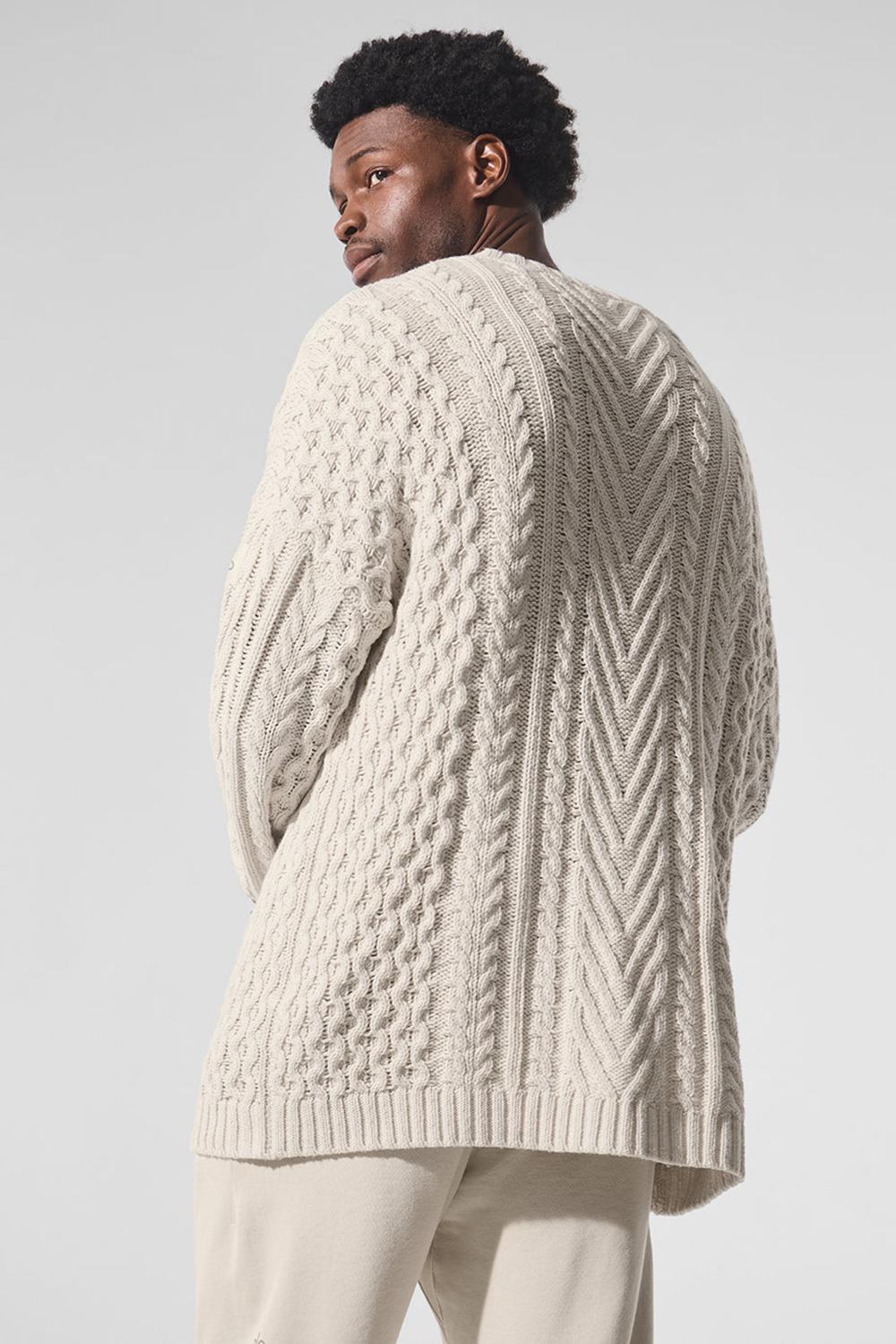 Alo Yoga Cable Knit Crew Neck Uomo Maglia Bone | Italia  HON-549278