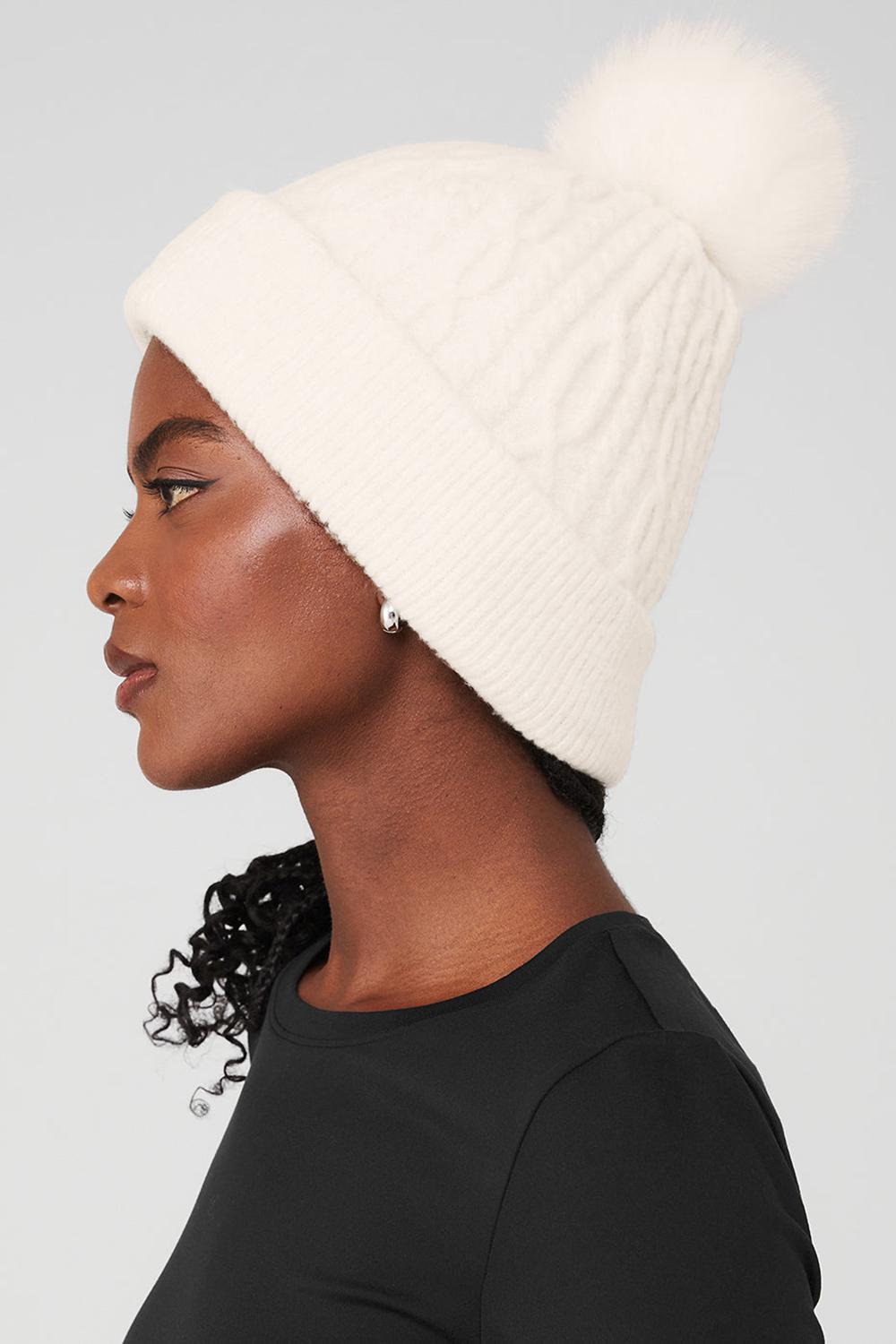 Alo Yoga Cable Knit Donna Berretto Ivory | Italia  CGY-537042