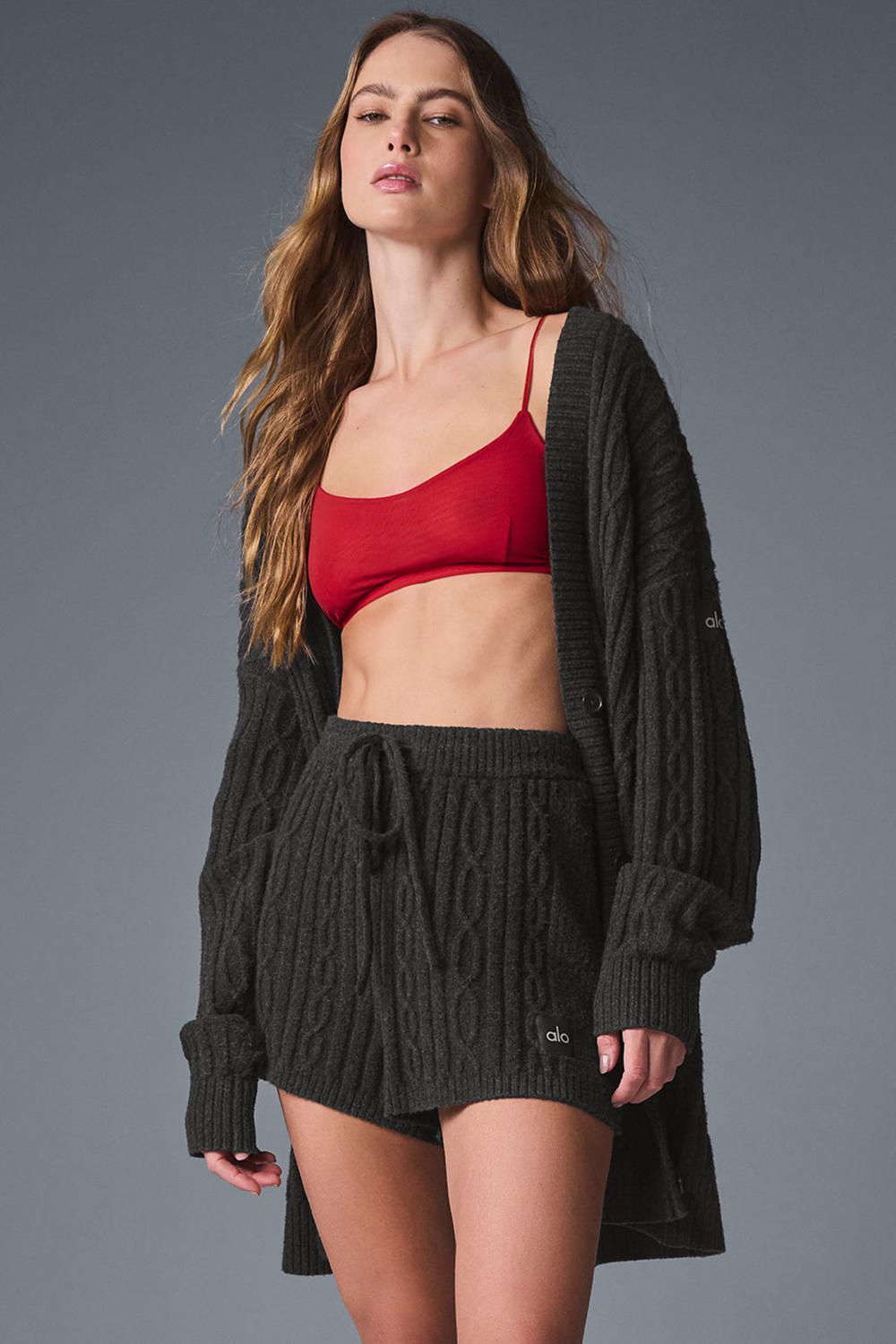 Alo Yoga Cable Knit Winter Bliss Donna Cardigan Corallo Grigie | Italia  WMH-517482