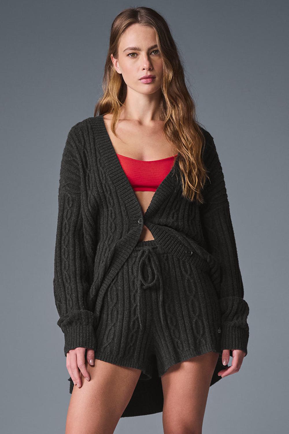 Alo Yoga Cable Knit Winter Bliss Donna Cardigan Corallo Grigie | Italia  WMH-517482