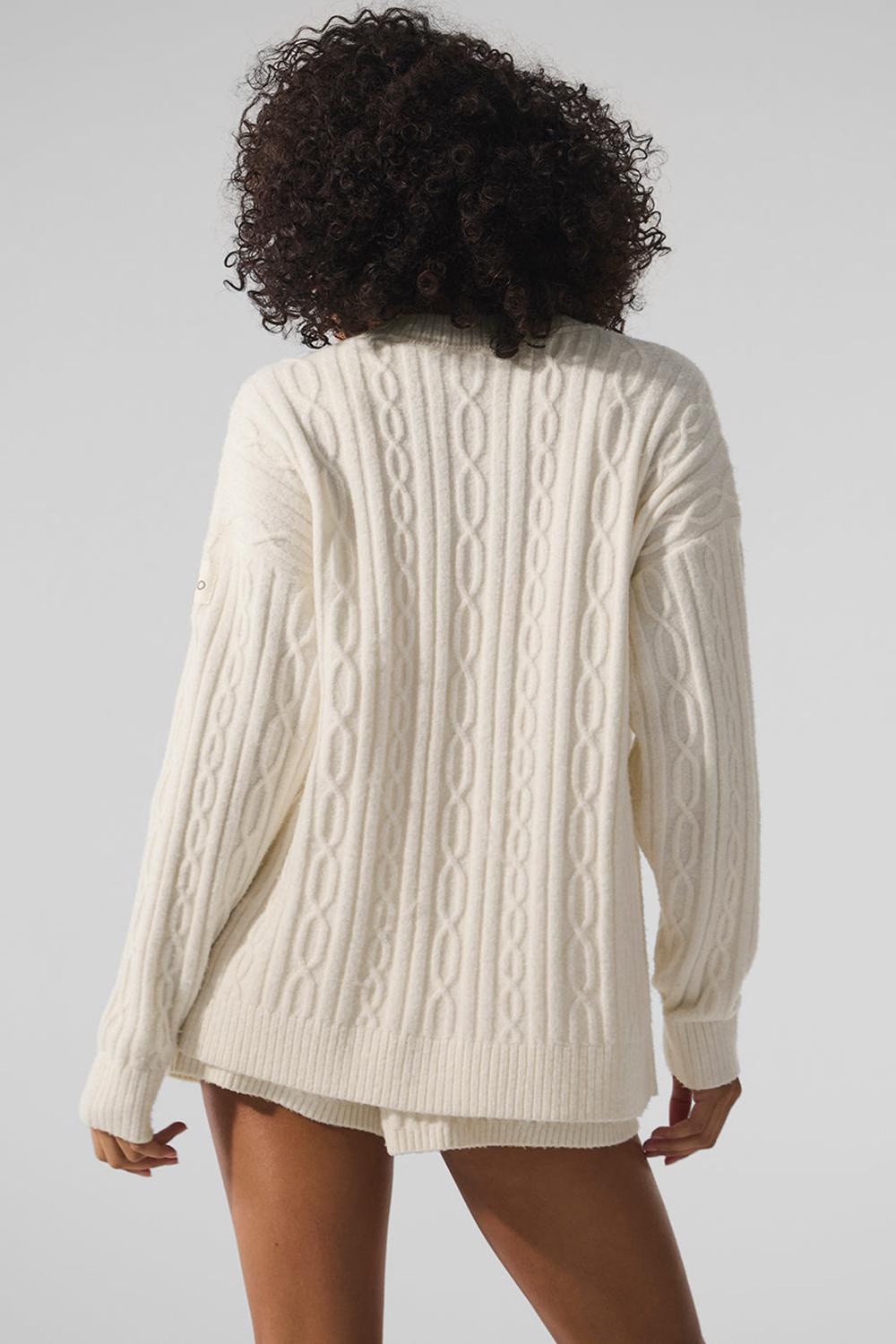Alo Yoga Cable Knit Winter Bliss Donna Cardigan Ivory | Italia  KLG-706548