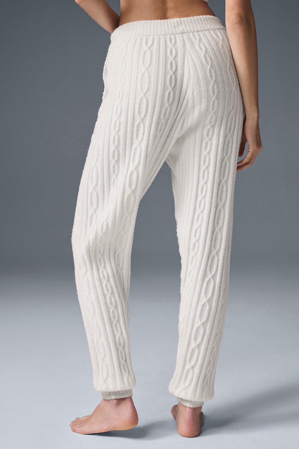 Alo Yoga Cable Knit Winter Bliss Donna Pant Ivory | Italia  UON-507839