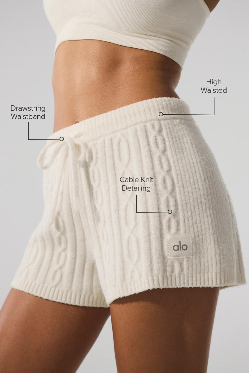 Alo Yoga Cable Knit Winter Bliss Donna Short Ivory | Italia  HXD-140927