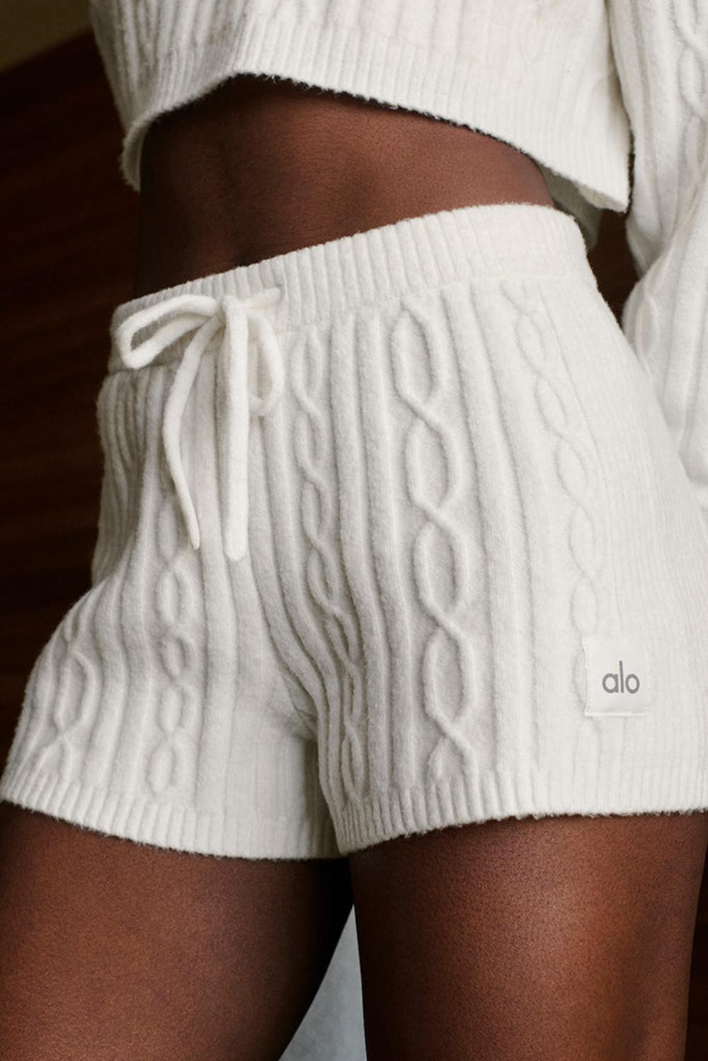 Alo Yoga Cable Knit Winter Bliss Donna Short Ivory | Italia  HXD-140927