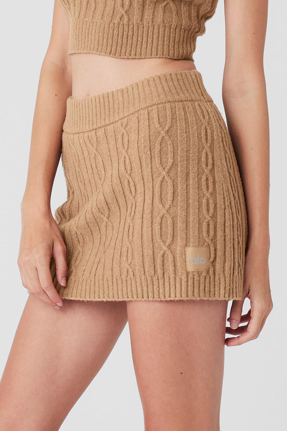 Alo Yoga Cable Knit Winter Bliss Mini Donna Gonna Toasted Almond | Italia  XTP-219736