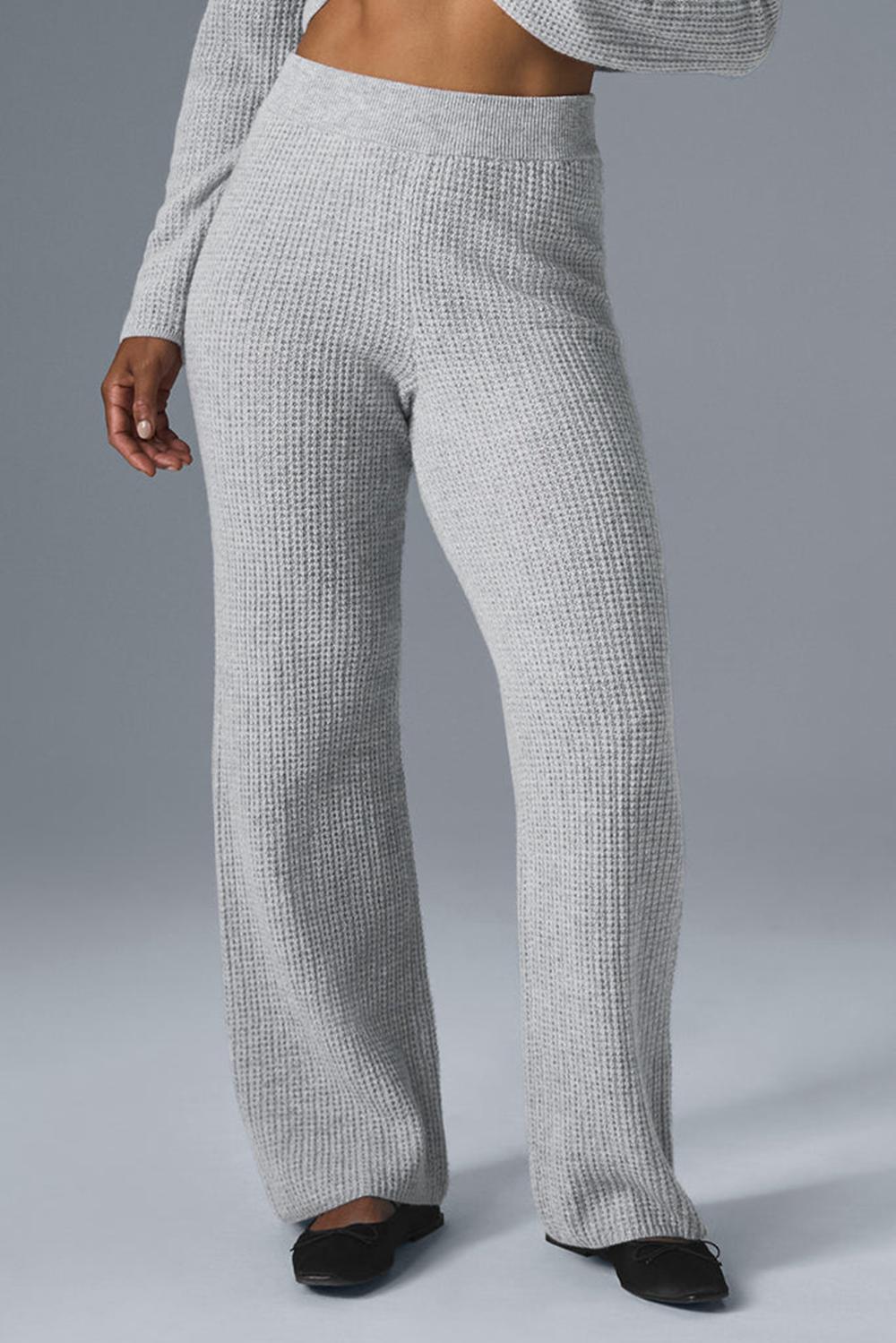 Alo Yoga Cashmere High-Waist Plush Waffle Donna Pant Grigie | Italia  DHA-613702
