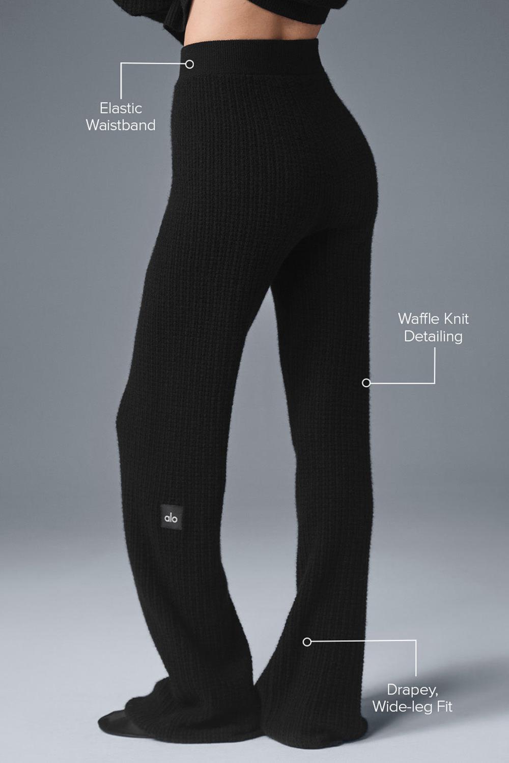 Alo Yoga Cashmere High-Waist Plush Waffle Donna Pant Nere | Italia  XVW-516708