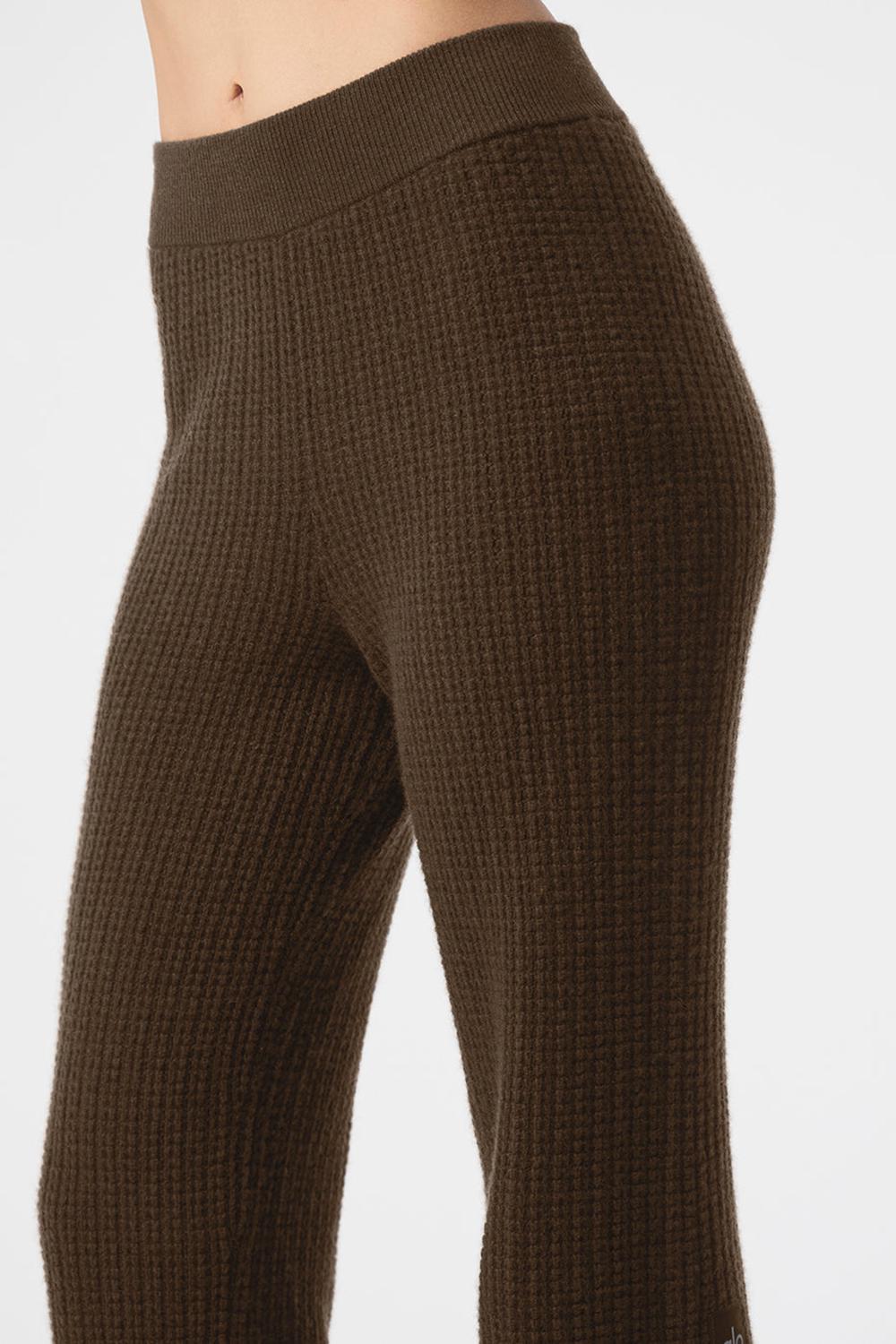 Alo Yoga Cashmere High-Waist Plush Waffle Donna Pant Espresso | Italia  JEA-034597