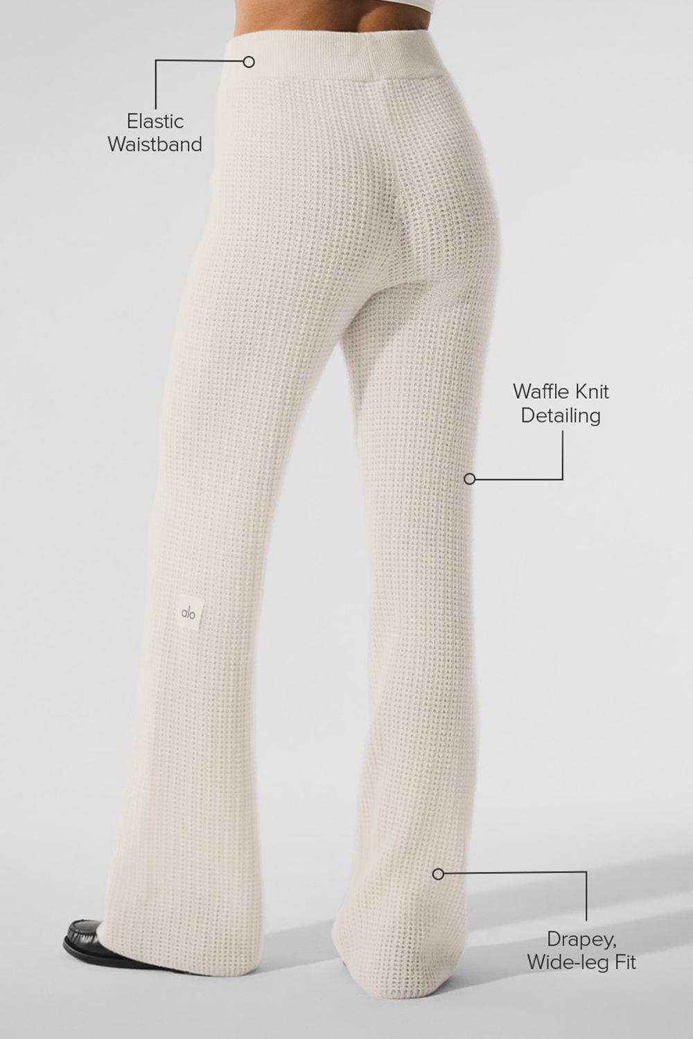Alo Yoga Cashmere High-Waist Plush Waffle Donna Pant Ivory | Italia  RAL-367985