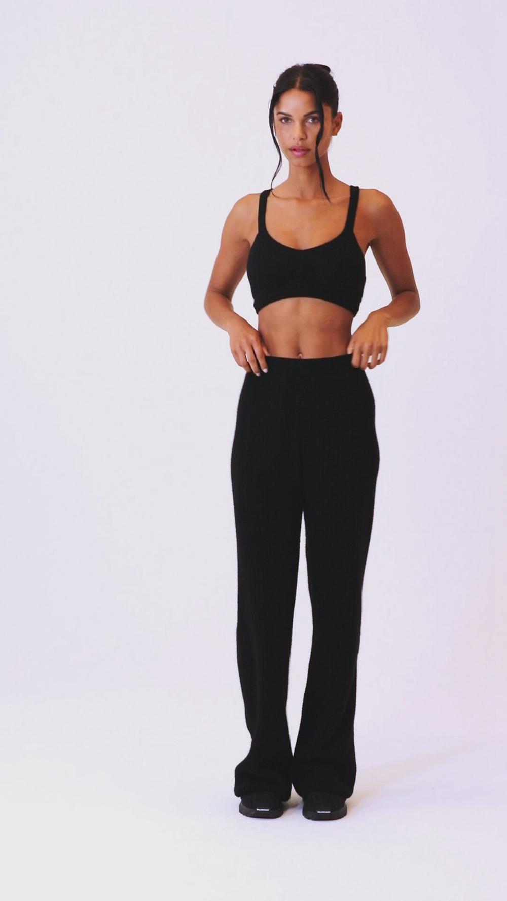 Alo Yoga Cashmere High-Waist Plush Waffle Donna Pant Blu Marino | Italia  TYH-803712