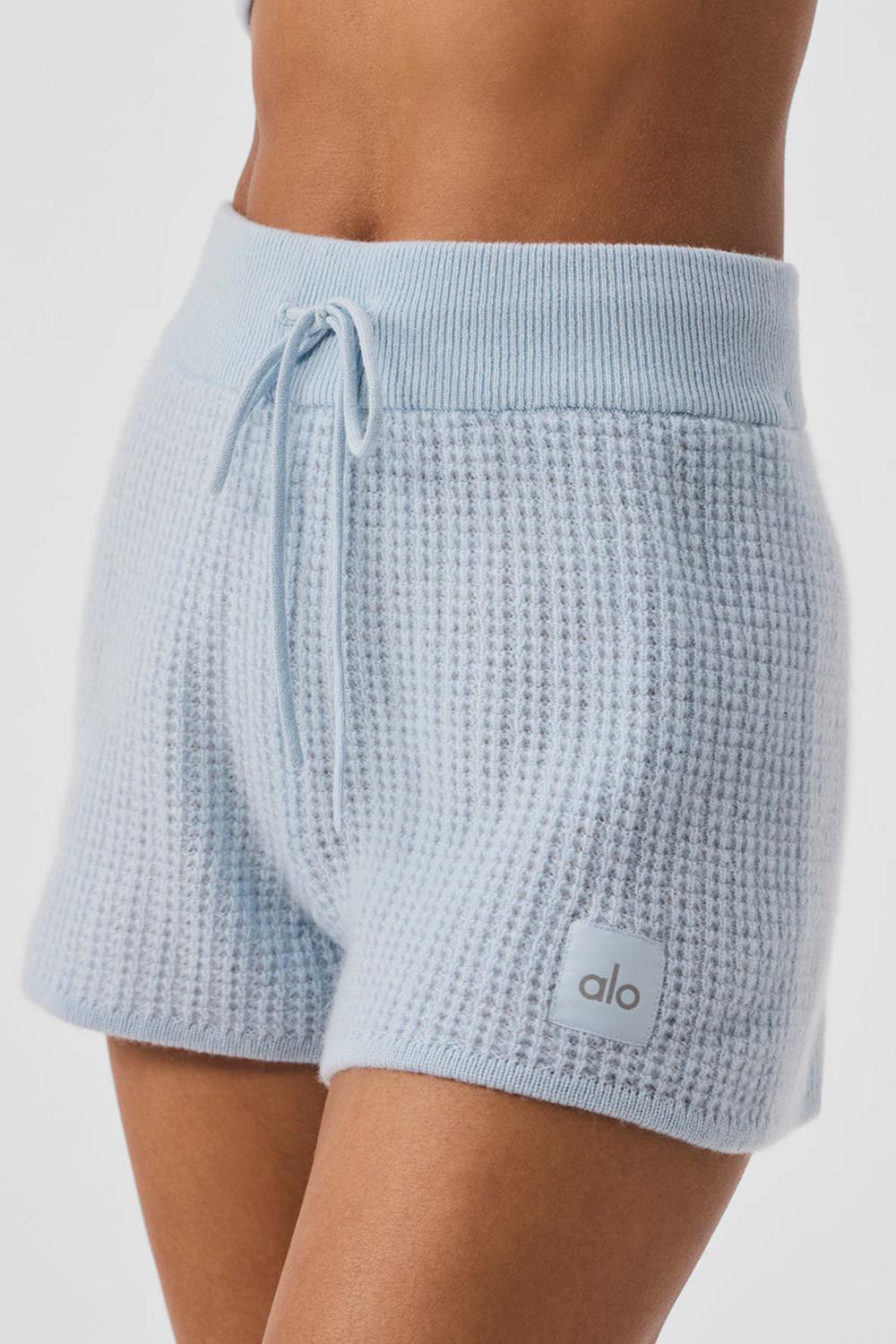 Alo Yoga Cashmere High-Waist Plush Waffle Donna Short Blu | Italia  WMP-347968