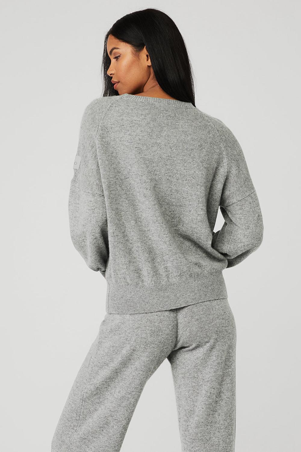 Alo Yoga Cashmere Jet Set Crew Donna Felpa Grigie | Italia  CBW-807561
