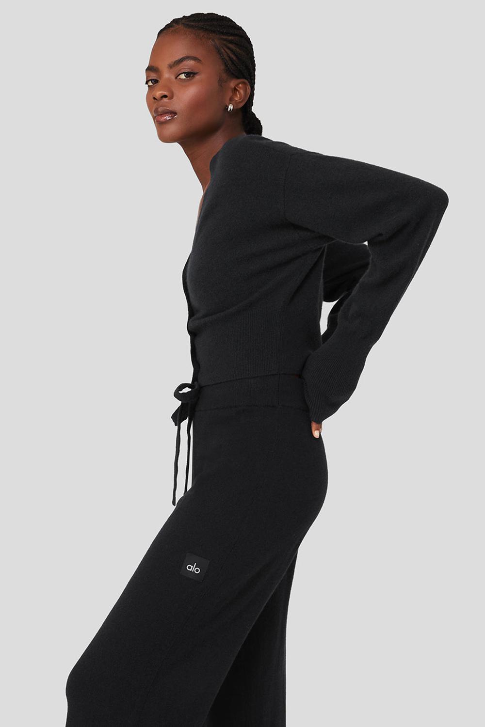 Alo Yoga Cashmere Jet Set Donna Cardigan Nere | Italia  VUJ-465298