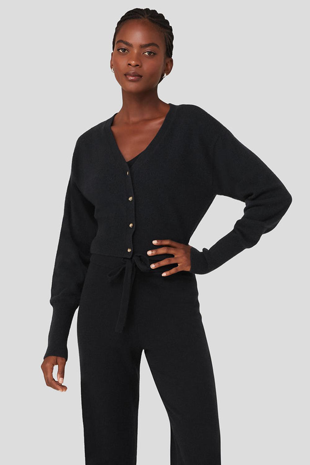 Alo Yoga Cashmere Jet Set Donna Cardigan Nere | Italia  VUJ-465298