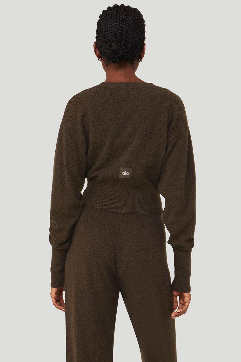 Alo Yoga Cashmere Jet Set Donna Cardigan Espresso | Italia  WSI-367890