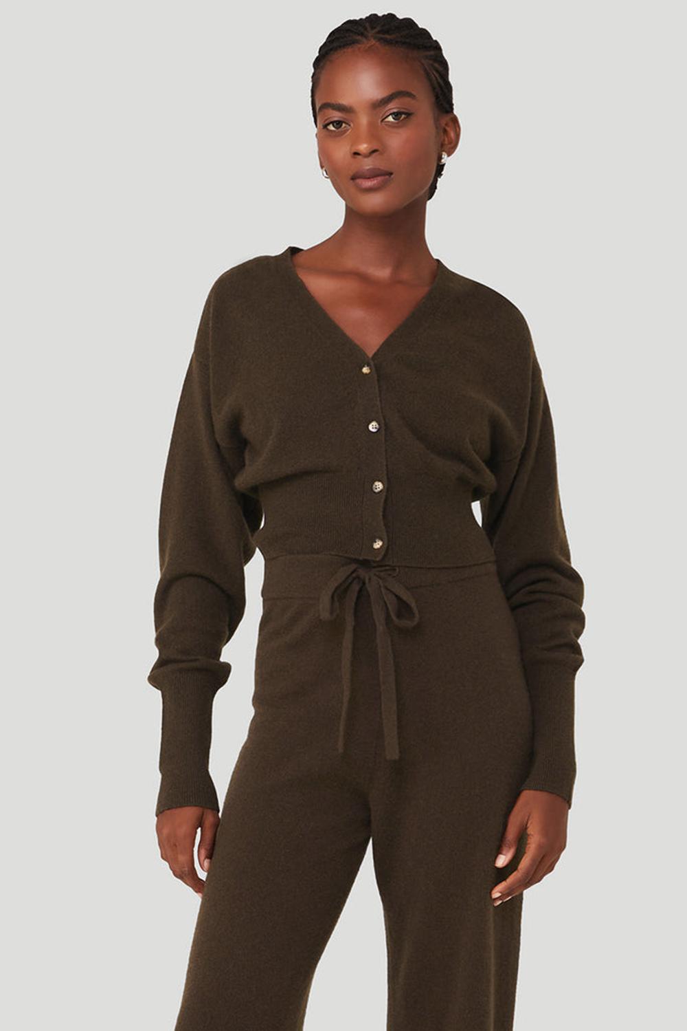 Alo Yoga Cashmere Jet Set Donna Cardigan Espresso | Italia  WSI-367890