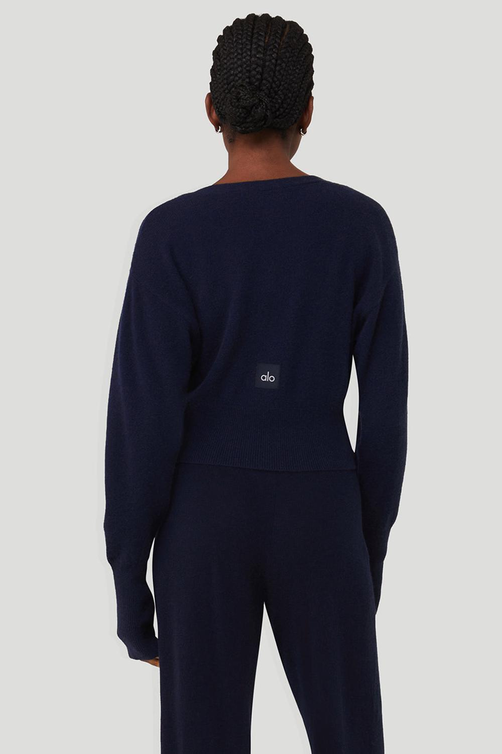 Alo Yoga Cashmere Jet Set Donna Cardigan Blu Marino | Italia  ZYH-602178