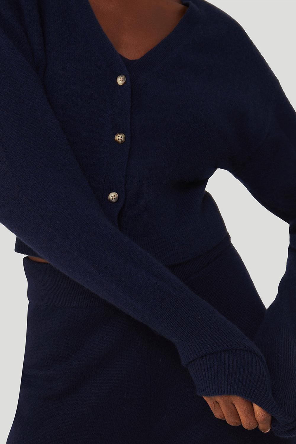 Alo Yoga Cashmere Jet Set Donna Cardigan Blu Marino | Italia  ZYH-602178