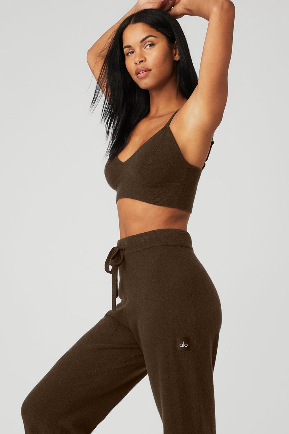 Alo Yoga Cashmere Jet Set Donna Reggiseno Espresso | Italia  HXM-791024
