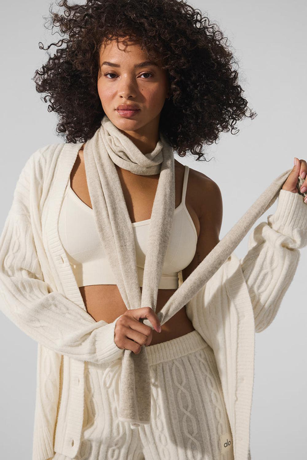 Alo Yoga Cashmere Light Frosted Uomo Sciarpa Winter Latte / Ivory | Italia  SAG-647523
