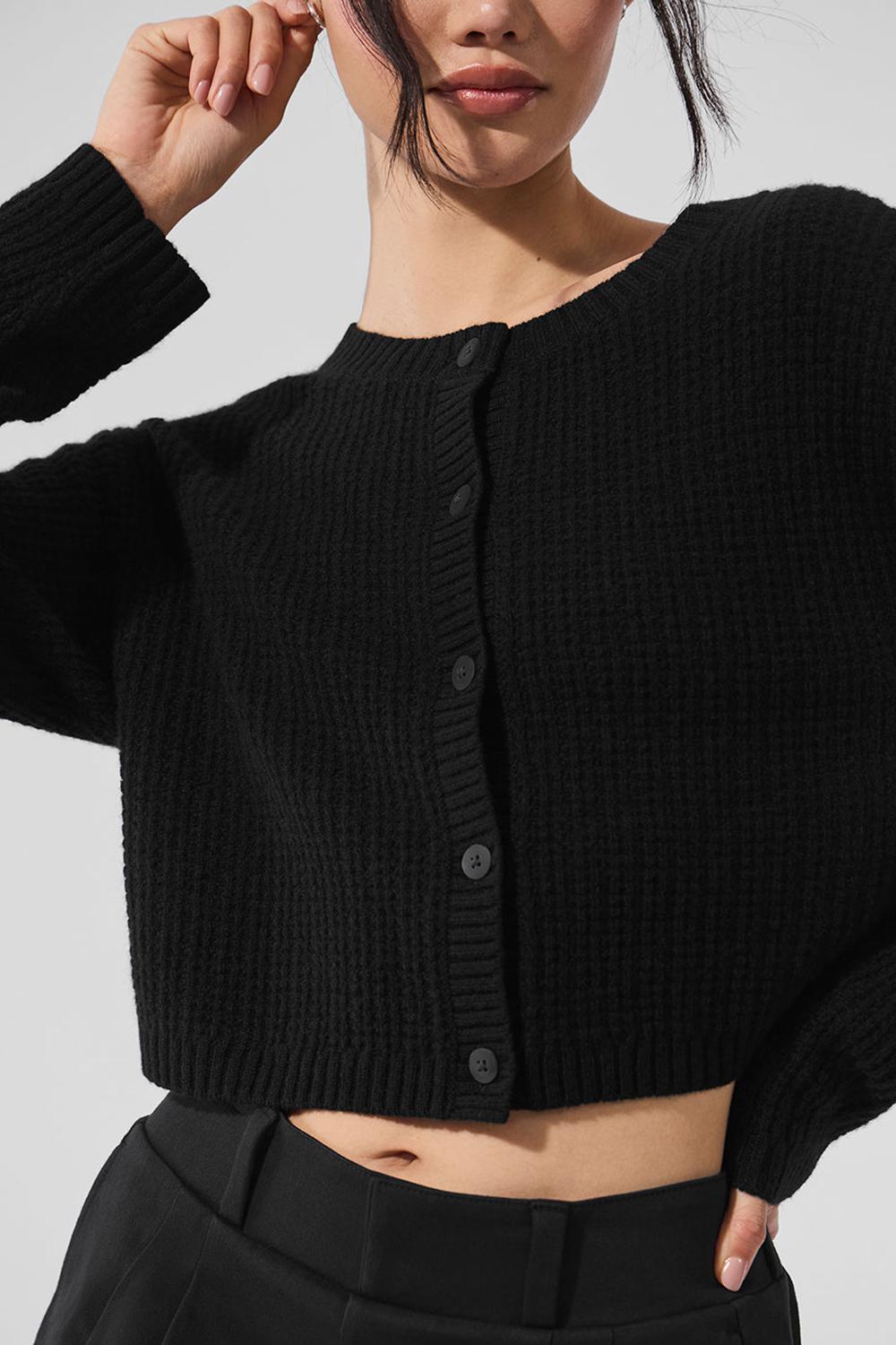 Alo Yoga Cashmere Plush Waffle Donna Cardigan Nere | Italia  LPK-095624