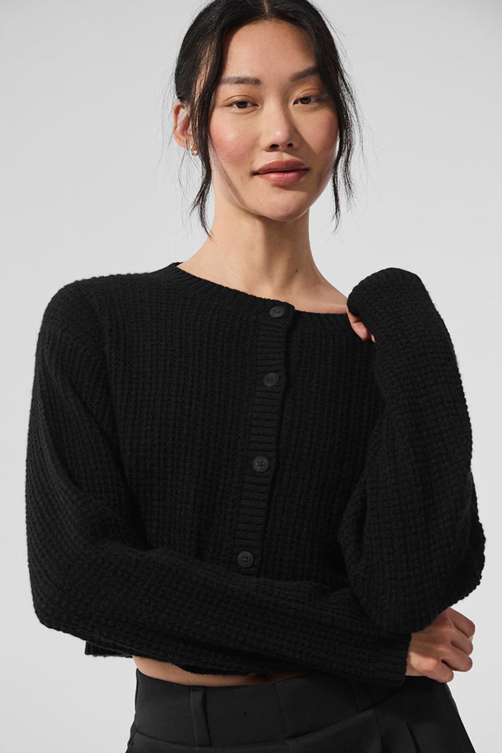 Alo Yoga Cashmere Plush Waffle Donna Cardigan Nere | Italia  LPK-095624