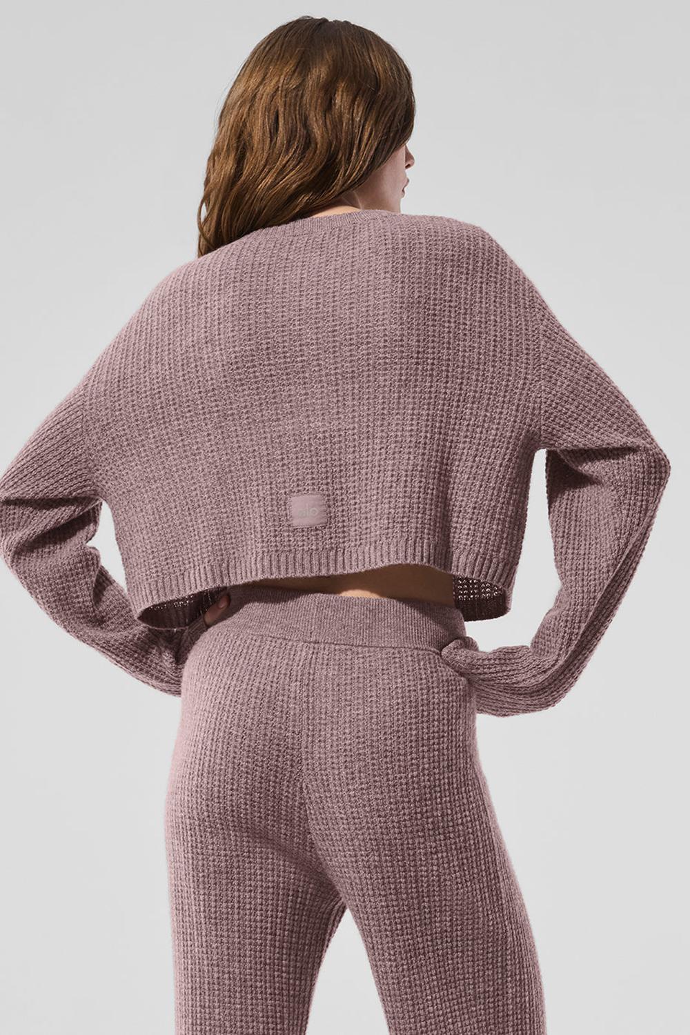 Alo Yoga Cashmere Plush Waffle Donna Cardigan Mushroom Heather | Italia  LIT-231647