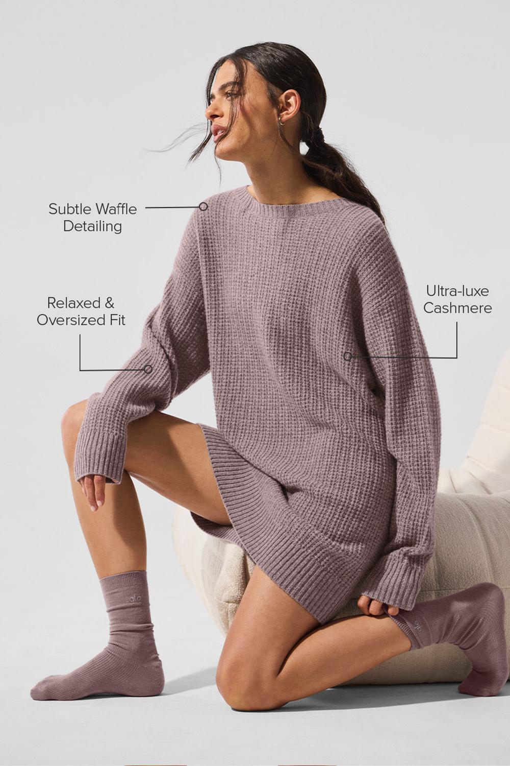 Alo Yoga Cashmere Plush Waffle Donna Vestito Mushroom Heather | Italia  XFT-253679