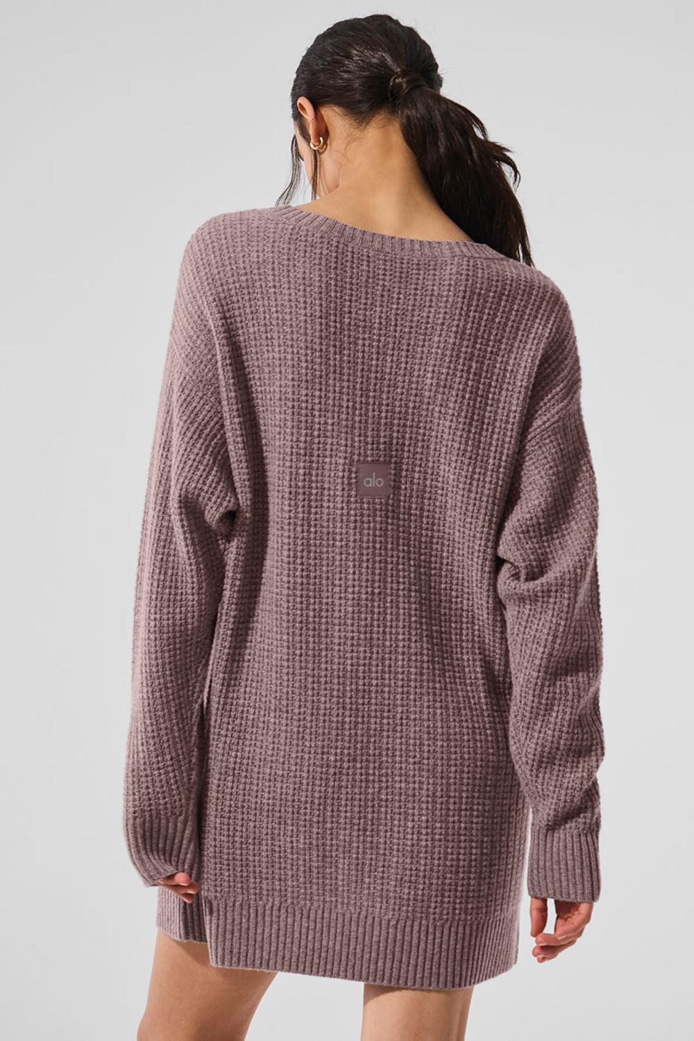 Alo Yoga Cashmere Plush Waffle Donna Vestito Mushroom Heather | Italia  XFT-253679