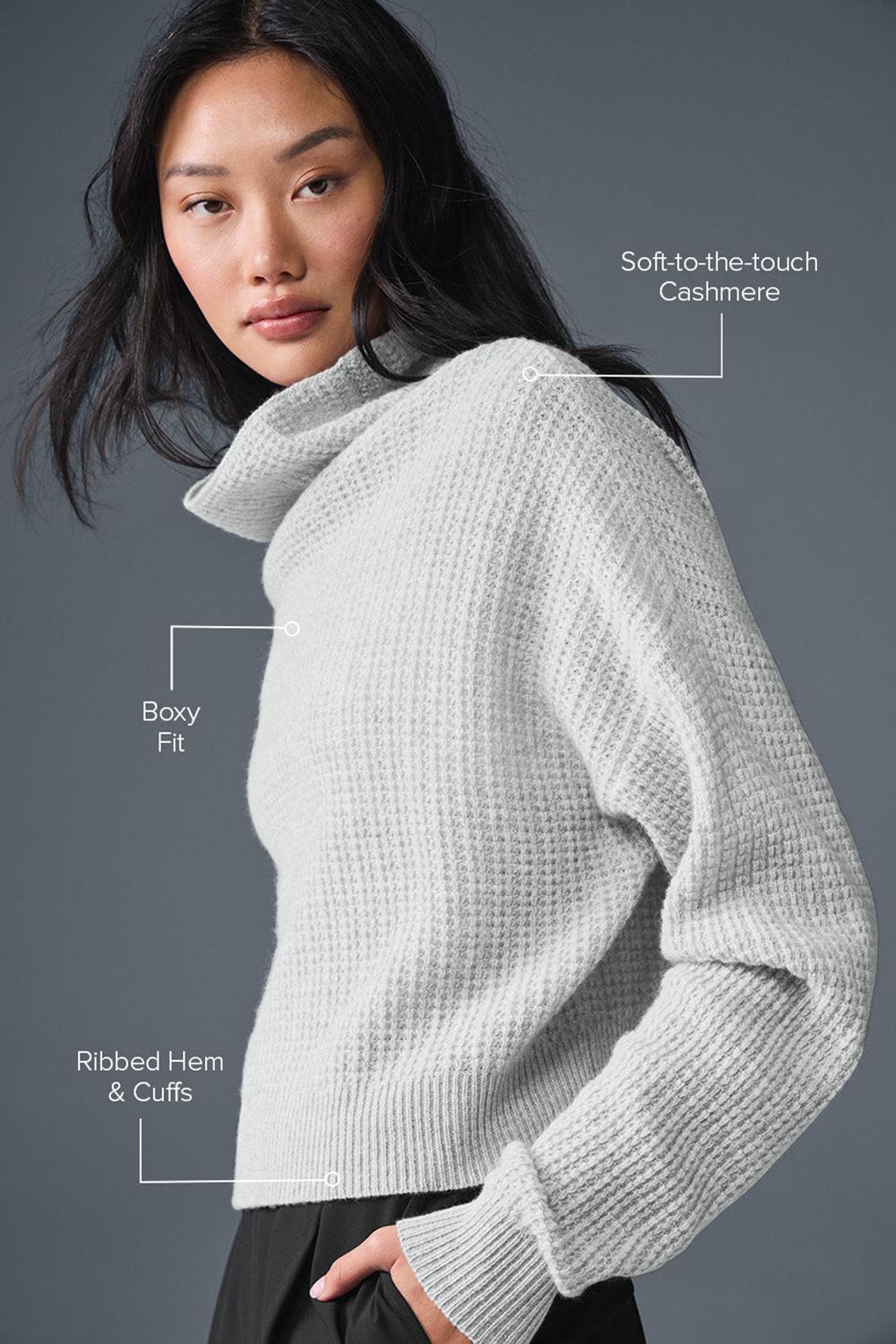 Alo Yoga Cashmere Plush Waffle Turtleneck Donna Pullover Grigie | Italia  HNF-968125