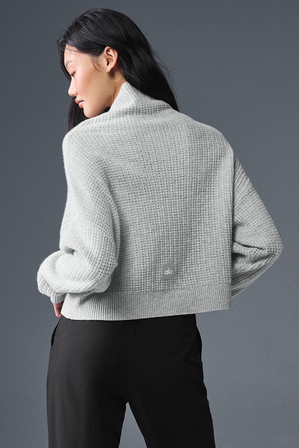 Alo Yoga Cashmere Plush Waffle Turtleneck Donna Pullover Grigie | Italia  HNF-968125