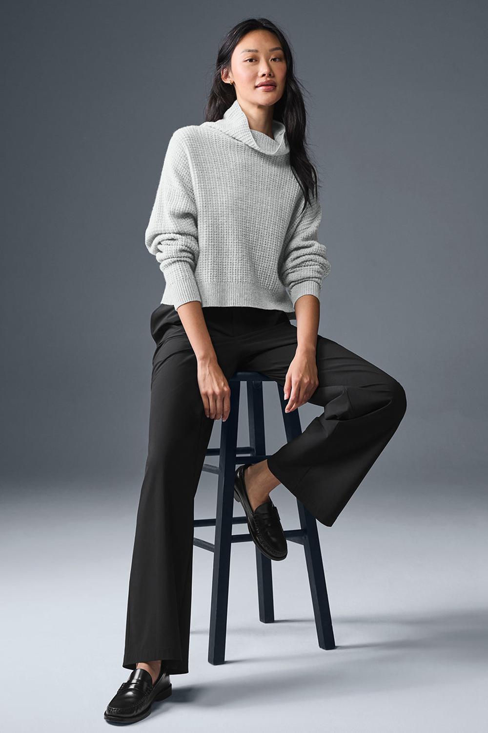 Alo Yoga Cashmere Plush Waffle Turtleneck Donna Pullover Grigie | Italia  HNF-968125