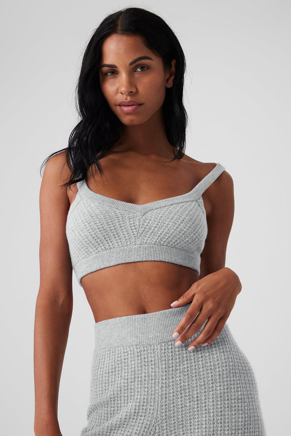Alo Yoga Cashmere Plush Waffle V-Neck Donna Reggiseno Grigie | Italia  YMX-894601