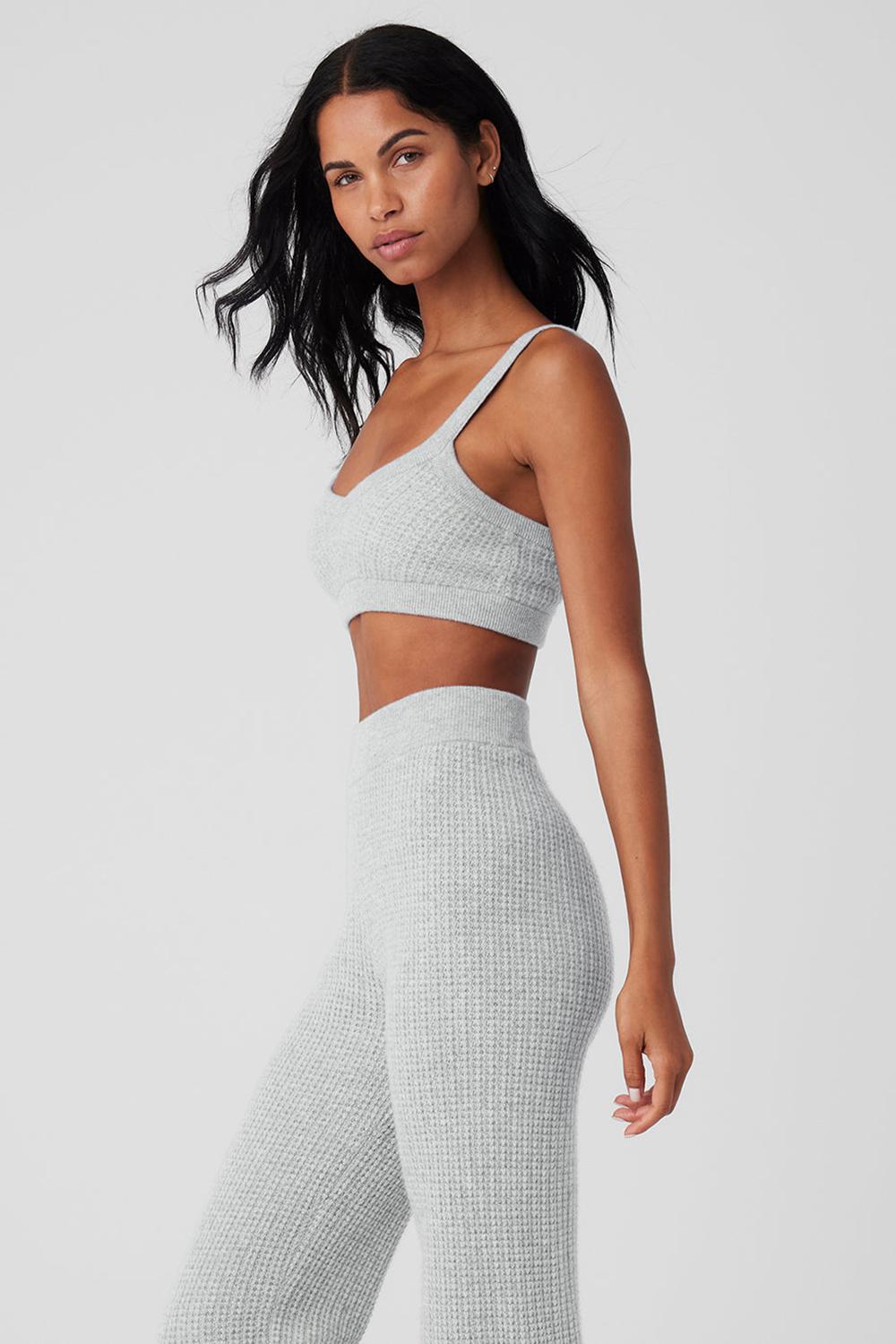 Alo Yoga Cashmere Plush Waffle V-Neck Donna Reggiseno Grigie | Italia  YMX-894601