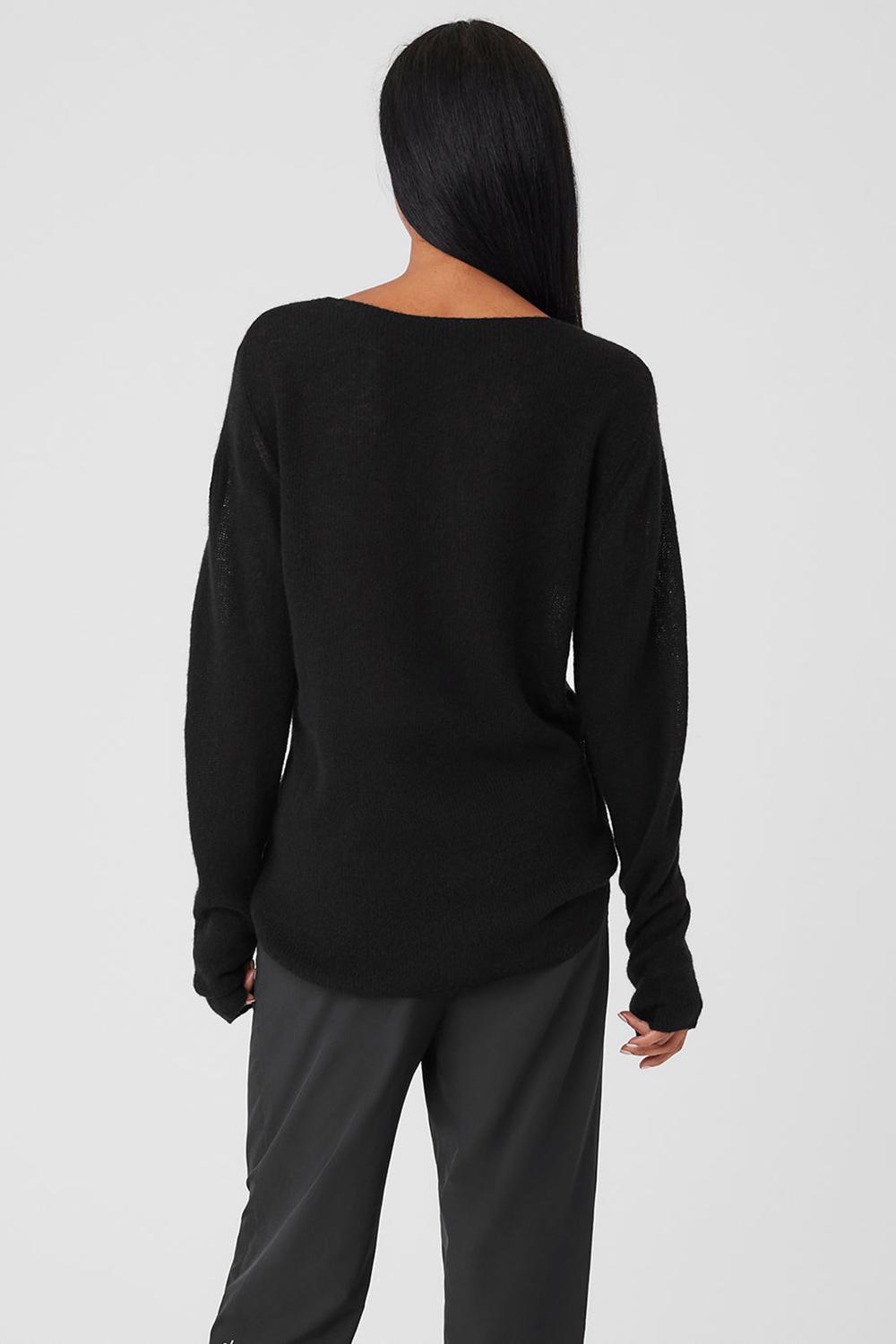 Alo Yoga Cashmere Reform Donna Maniche Lunghe Nere | Italia  JDZ-650928