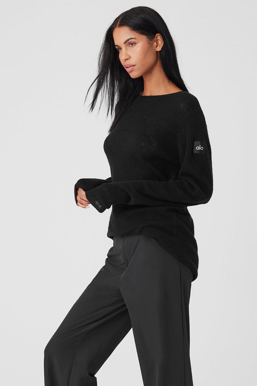 Alo Yoga Cashmere Reform Donna Maniche Lunghe Nere | Italia  JDZ-650928