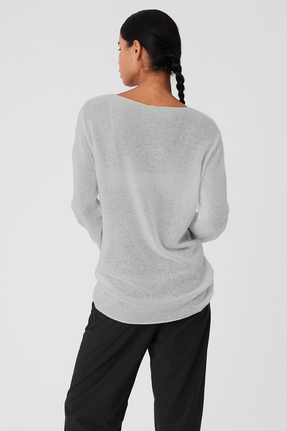 Alo Yoga Cashmere Reform Donna Maniche Lunghe Grigie | Italia  OSY-053427