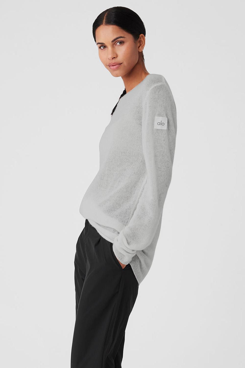 Alo Yoga Cashmere Reform Donna Maniche Lunghe Grigie | Italia  OSY-053427